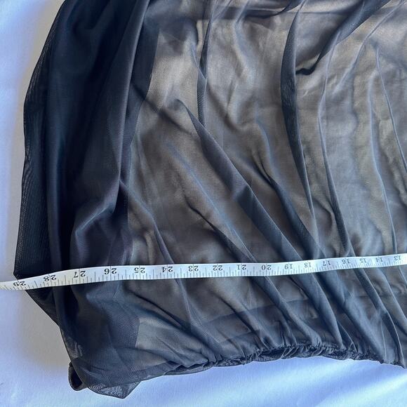 Torrid Black Mesh Top One Shoulder Contrast Lining Foxy Blouse Size 3 22-24 - Picture 5 of 6